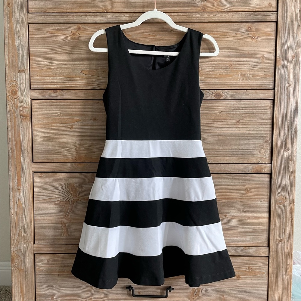 Fun and Flirty Black and White Party Cocktail Dress